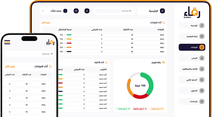 لوحة تحكم الموظفين والمرضى